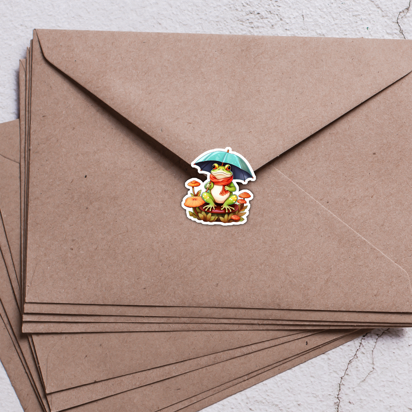 Toadally Rainy Day Sticker Sheet | Cute Frog Stickers | Kawaii Toad Stickers with Umbrellas & Scarves | Cozy Planner Stickers