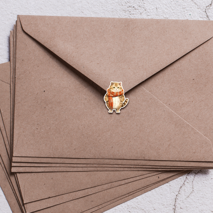 Autumn Cat Sticker Sheet | Cute Cats in Cozy Scarves | Fall Planner Stickers, Journaling, Scrapbooking