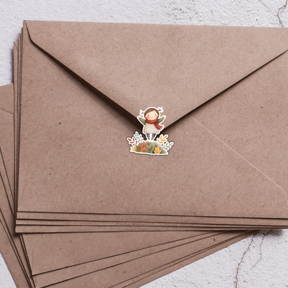 Autumn Fun Sticker Sheet | Cute Kids Playing in Leaves | Cozy Fall Planner Stickers, Journaling, Scrapbooking | Watercolor