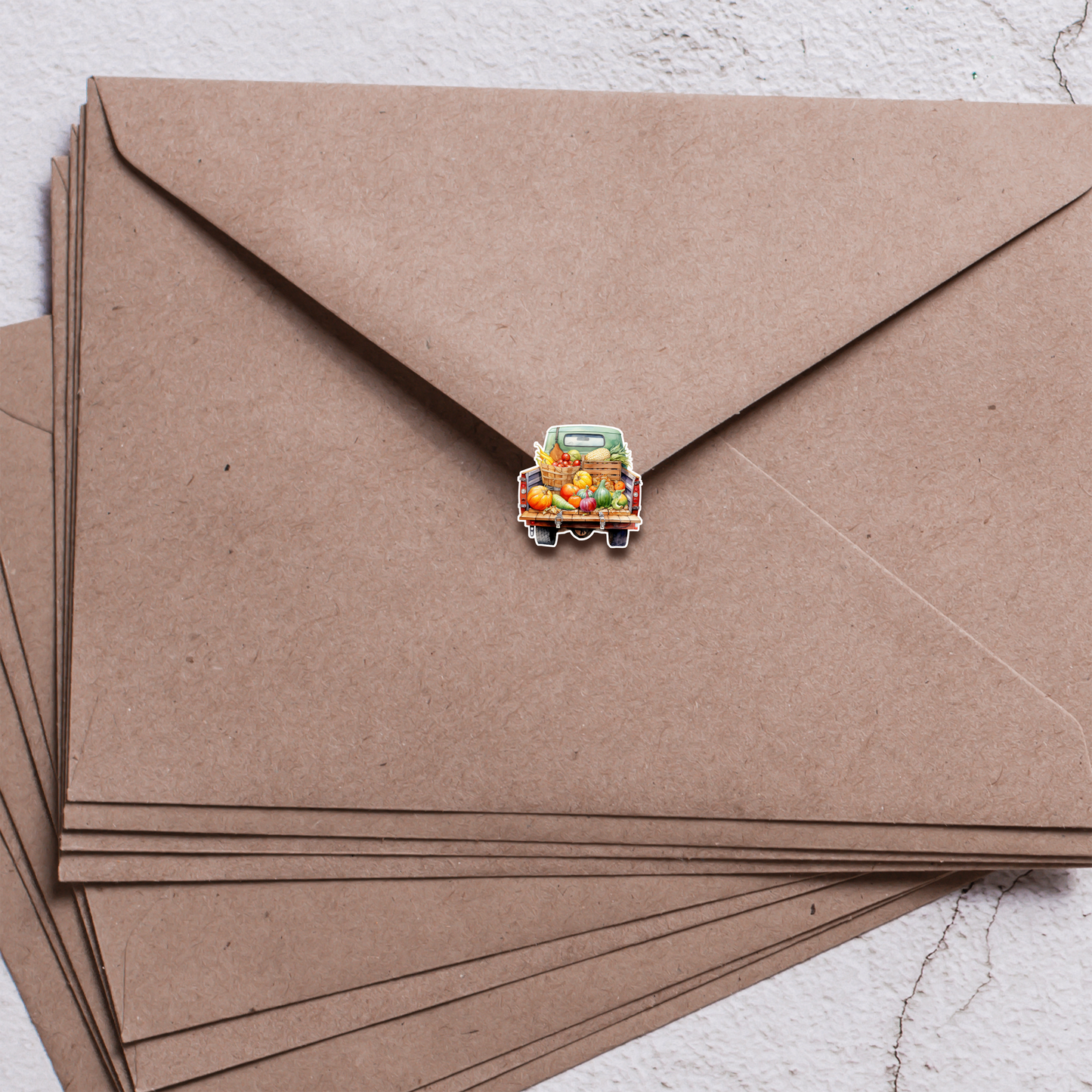 Autumn is Here Sticker Sheet | Vintage Fall Truck Stickers with Pumpkins, Fruits & Autumn Scenes | Cozy Planner Stickers | Harvest Stickers