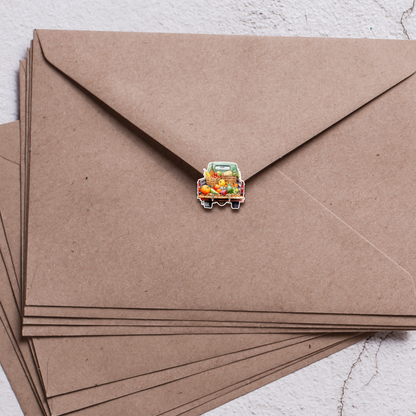 Autumn is Here Sticker Sheet | Vintage Fall Truck Stickers with Pumpkins, Fruits & Autumn Scenes | Cozy Planner Stickers | Harvest Stickers