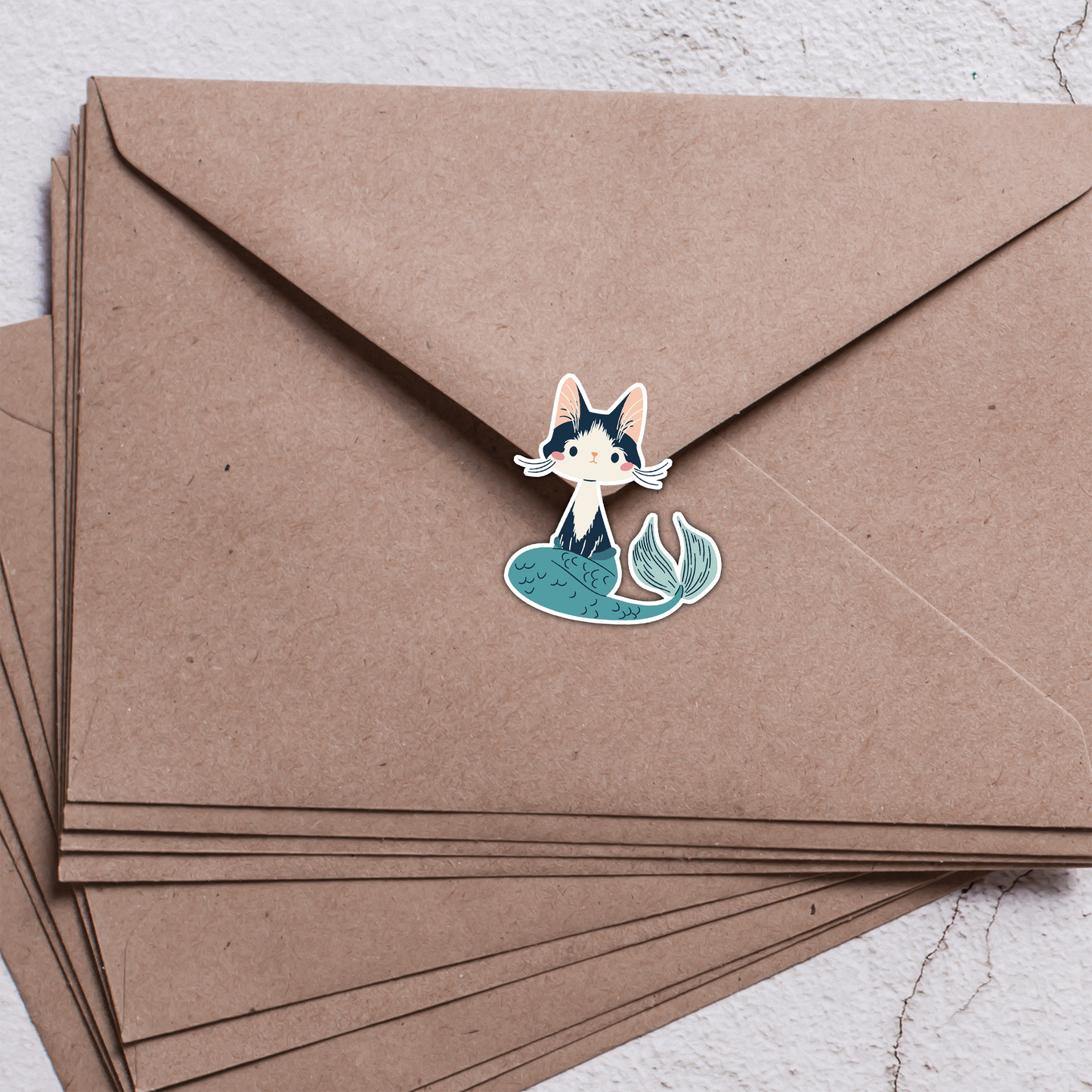 Cute Cat Mermaid Sticker Sheet – Adorable Ocean-Themed Stickers for Planners, Scrapbooks & Gifts