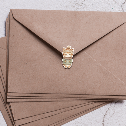 Cozy Cat Sticker Sheet | Cute Cats in Cozy Scarves | Fall Planner Stickers, Journaling, Scrapbooking