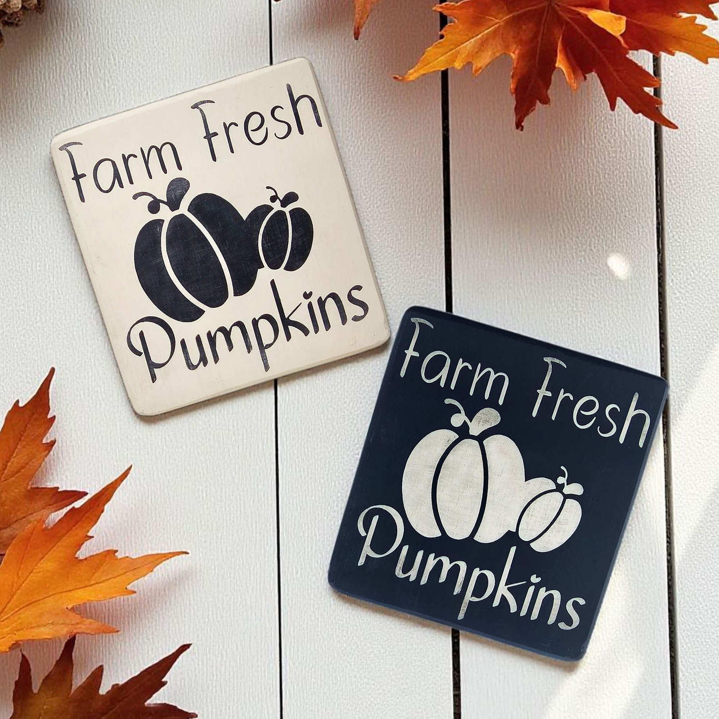 Farm Fresh Pumpkins Hand Painted Wood Sign – Rustic Fall Harvest Decor for Home; Farmhouse Autumn Art | Wood Fall Art
