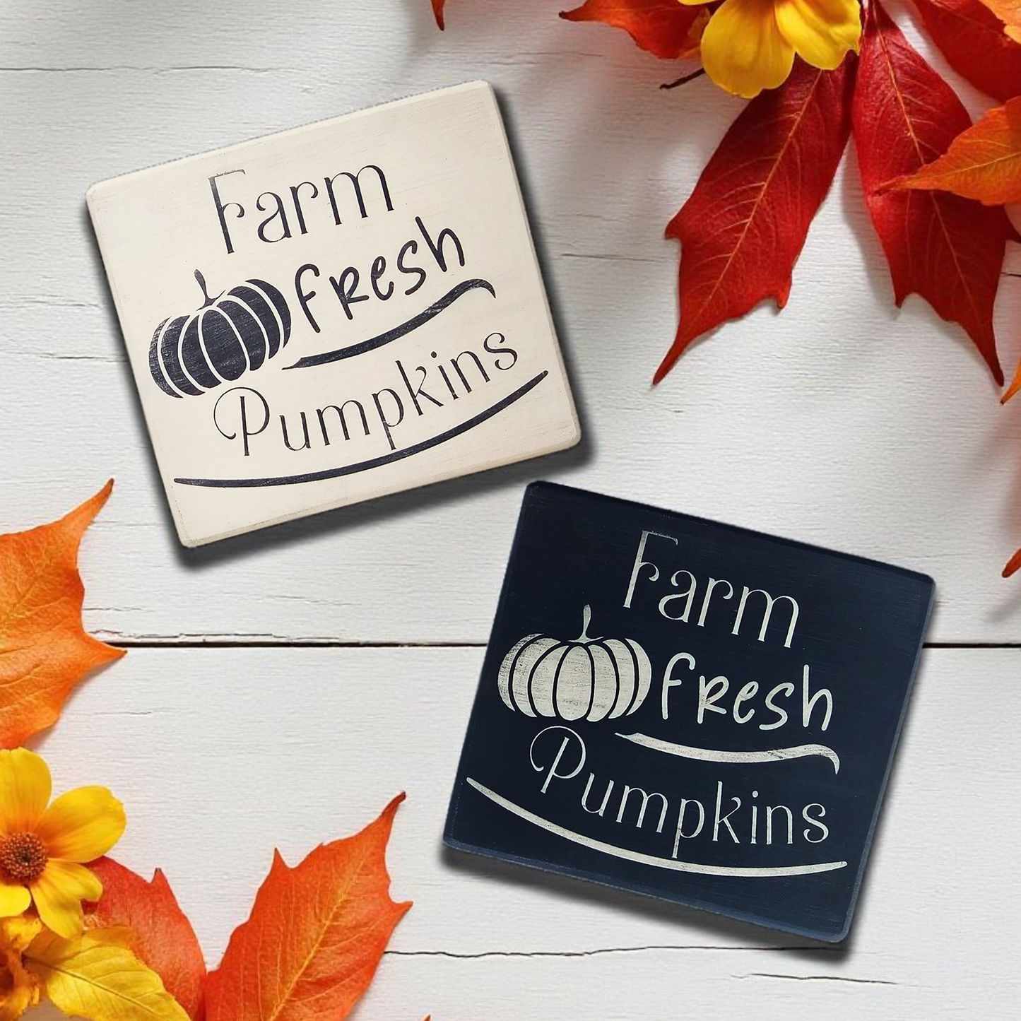 Farm Fresh Pumpkins Hand Painted Wood Sign – Rustic Fall Harvest Decor for Home; Farmhouse Autumn Art | Wood Fall Art