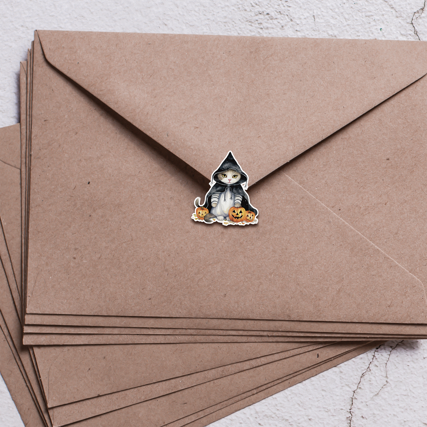 Halloween Cat Sticker Sheet | Cute & Creepy Witch Cats | Spooky Planner, Journaling, Scrapbooking Stickers