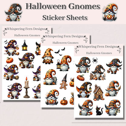 Halloween Gnome Sticker Sheet | Cute Spooky Gnome Stickers | Planner, Journaling & Scrapbooking Stickers