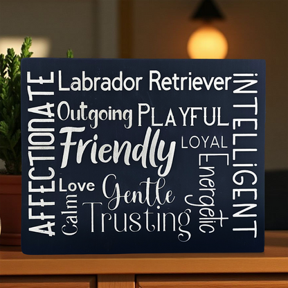 Labrador Retriever Dog Sign Wood Subway Style