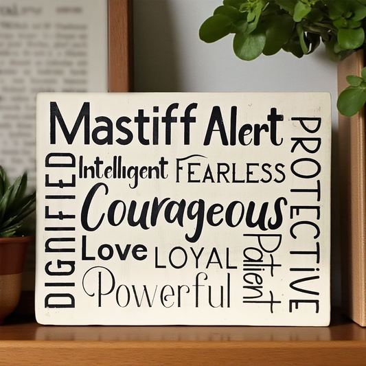 Mastiff Dog Sign Wood Subway Style