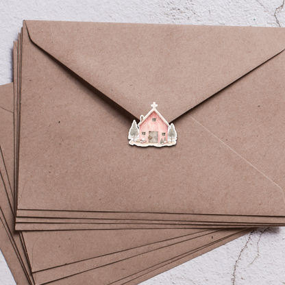 Pink Christmas Sticker Sheet | Cute Holiday Santa, Snowmen, Reindeer, Presents & More | Kawaii Pink Holiday Stickers