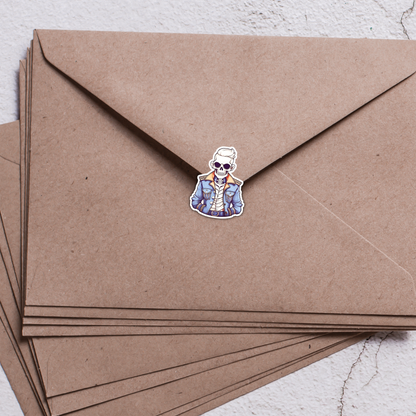 Skeleton Crew Sticker Sheet | Cool Skeleton Stickers in Jackets | Spooky Cute Stickers for Planners, Journals & Laptops