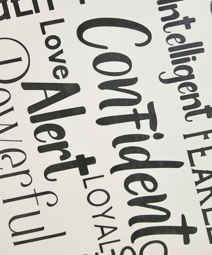 Siberian Husky Dog Sign Wood Subway Style