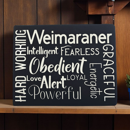 Weimaraner Dog Sign Wood Subway Style